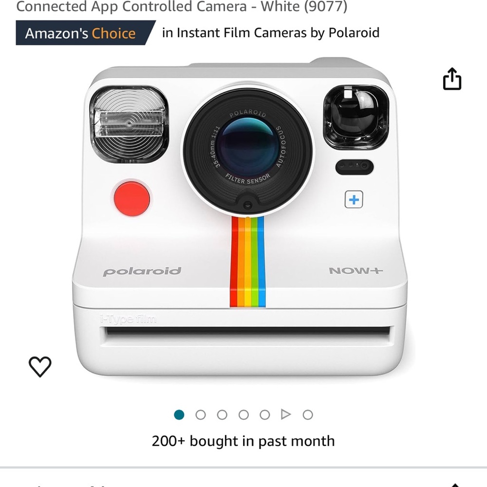 Connected app controlled camera- white Polaroid camera